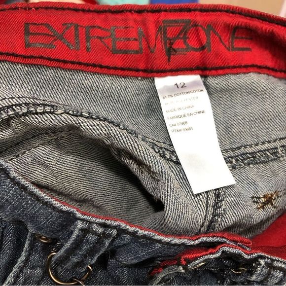 EXTREME ZONE Vintage 90’s Straight Relaxed Jeans with Chain Kids 12 - Picture 7 of 7